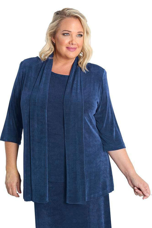 Jackets Vikki Vi Classic French Blue 3/4 Sleeve Kimono Jacket