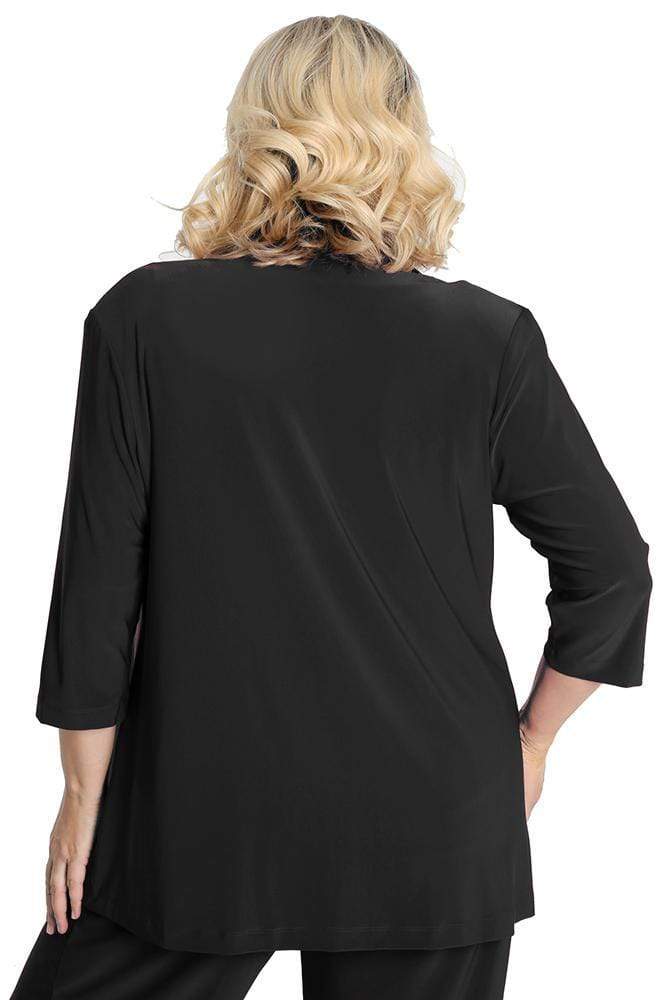 Jackets Vikki Vi Jersey Black 3/4 Sleeve Kimono Jacket