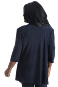 Jackets Vikki Vi Jersey Navy 3/4 Sleeve Kimono Jacket