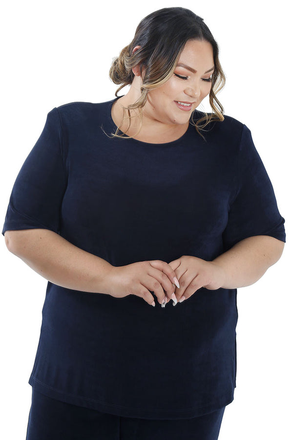 Vikki Vi Classic Navy Short Sleeve Tunic