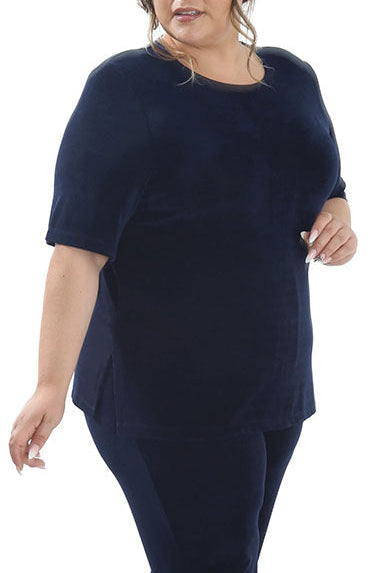 Tops Vikki Vi Classic Navy Short Sleeve Tunic