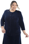 Vikki Vi Classic Navy 3/4 Sleeve Cardigan