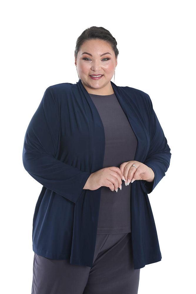 Vikki VI Jersey Navy Kimono Jacket 1x