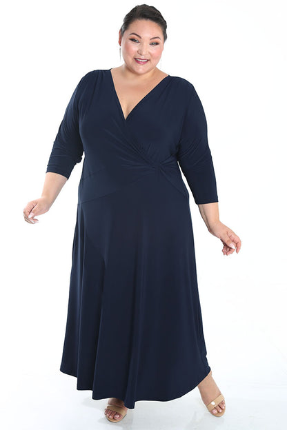 Dresses Vikki Vi Jersey Navy Faux Wrap Maxi Dress