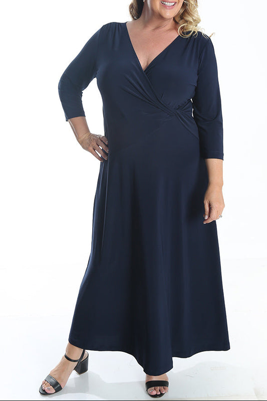 Dresses Vikki Vi Jersey Navy Faux Wrap Maxi Dress