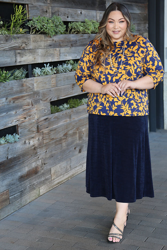 Skirts Vikki Vi Classic Navy A-Line Maxi Skirt