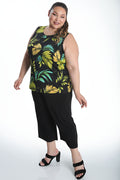 Vikki Vi Jersey Lime Palm Tank
