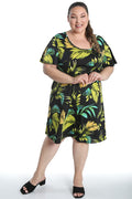 Vikki Vi Jersey Lime Palm T-Shirt Style Dress