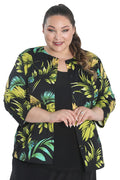 Vikki Vi Jersey Lime Palm Cardigan