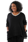 Pants La Cera Comfort Collection Black &Gray Block Tunic