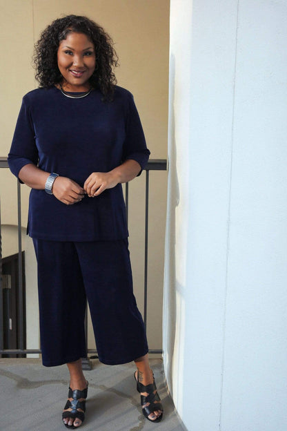 Pants Vikki Vi Classic Navy Crop Pant