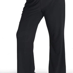 Wide-cut Pull-on Pants - Black/white - Ladies