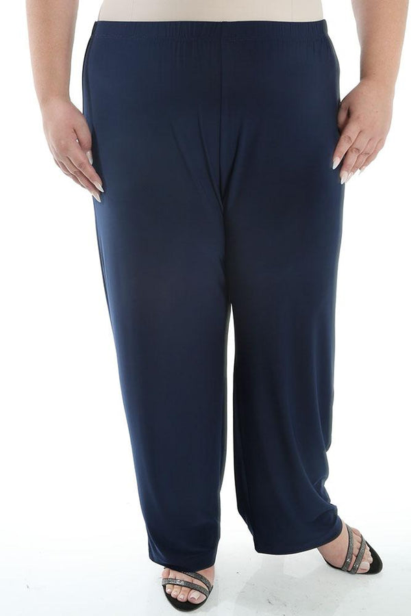 Pants Vikki Vi Jersey Navy Petite Pull-On Pant