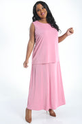 Vikki Vi Silky Classic Soft Pink Maxi Skirt