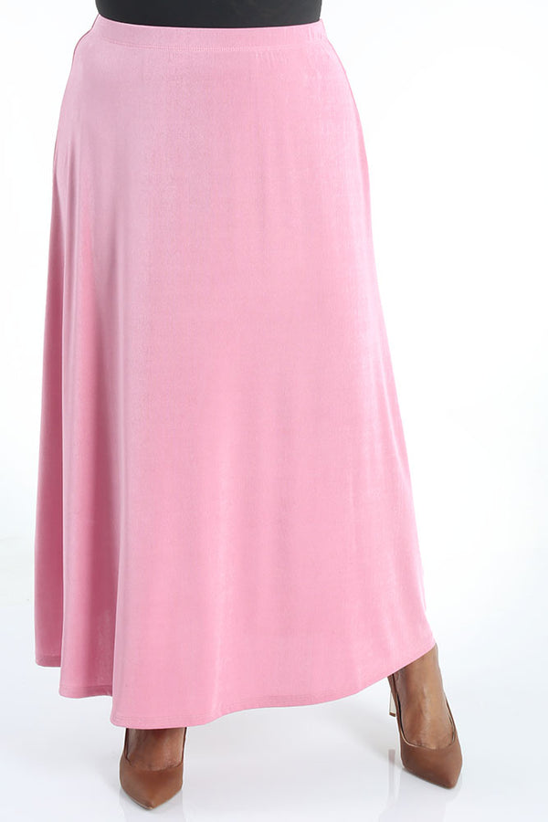 Vikki Vi Silky Classic Soft Pink Maxi Skirt