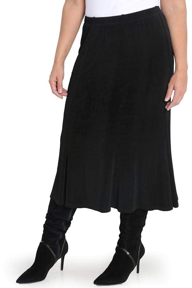 LINDEN FITTED TRUMPET MAXI SKIRT IN TAUPE BLACK