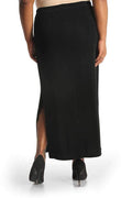 Skirts Vikki Vi Classic Black Side Slit Straight Maxi Skirt