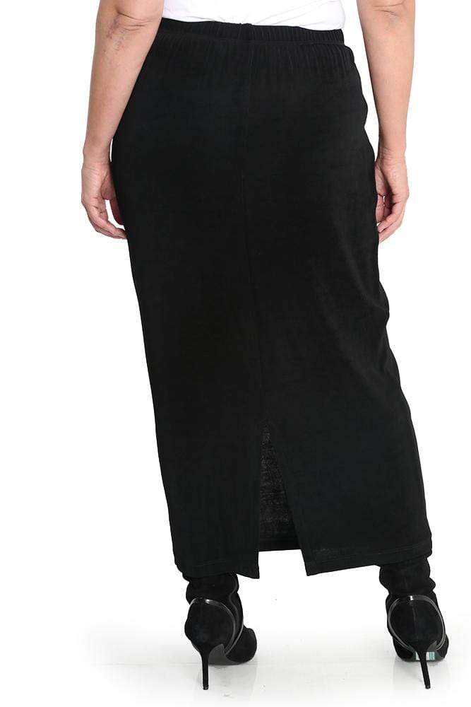Vikki Vi Classic Black Straight Maxi Skirt
