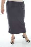 Skirts Vikki Vi Jersey Charcoal Straight Maxi Skirt
