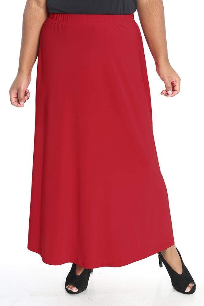 Skirts Vikki Vi Jersey Red A-Line Maxi Skirt