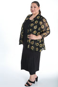 Vikki Vi Sunflower Lace 3/4 Kimono Jacket