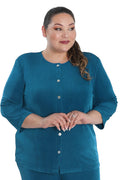Vikki Vi Classic Ocean 3/4 Sleeve Cardigan