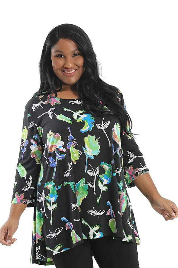 Tops Caribe Flora 2 Pocket Swing Tunic