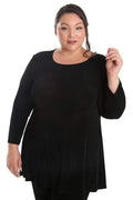Tops Vikki Vi Classic Black Bias Cut Tunic