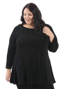 Tops Vikki Vi Classic Black Bias Cut Tunic