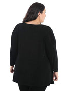 Tops Vikki Vi Classic Black Bias Cut Tunic