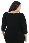 Tops Vikki Vi Classic Black Deep Scoop Neck Top