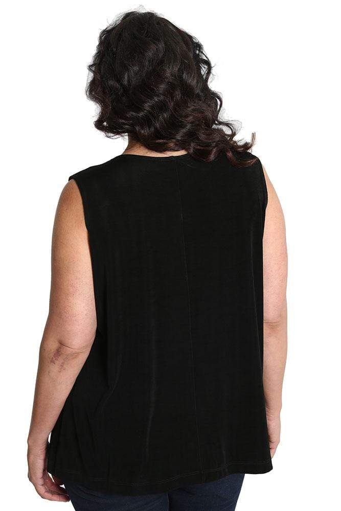 Tops Vikki Vi Classic Black V-Neck Tank