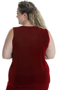 Tops Vikki Vi Classic Cinnabar Sleeveless Shell