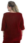 Tops Vikki Vi Classic Cinnabar V-Neck 3/4 Sleeve Tunic