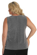 Tops Vikki Vi Classic Cool Gray Sleeveless Shell