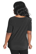 Tops Vikki Vi Jersey Black Short Sleeve Top