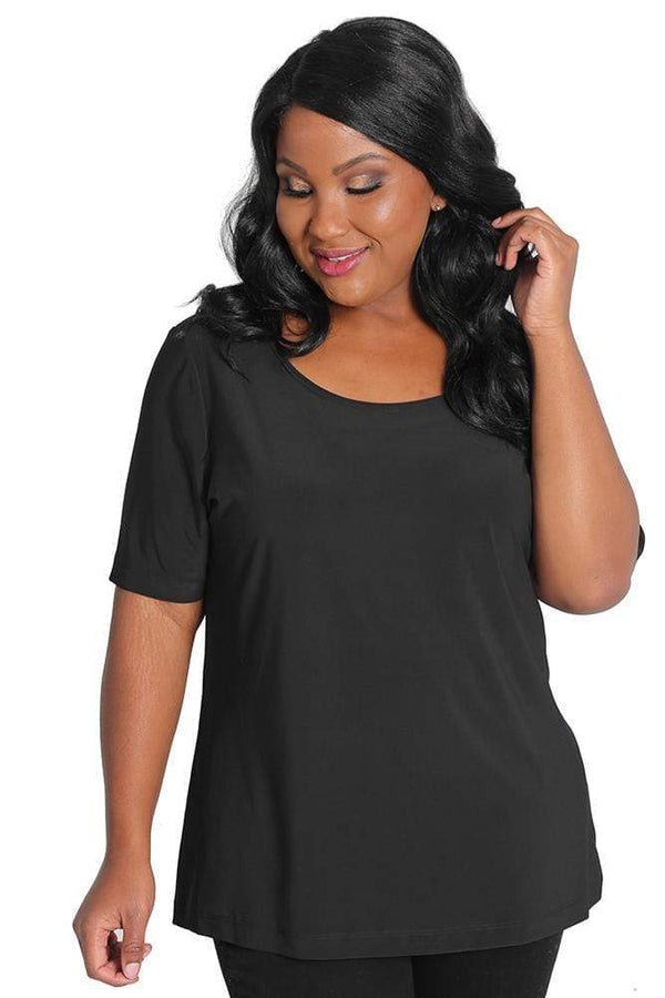 Tops Vikki Vi Jersey Black Short Sleeve Top