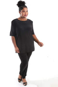 Tops Vikki Vi Jersey Black Short Sleeve Tunic