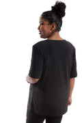 Tops Vikki Vi Jersey Black Short Sleeve Tunic