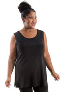 Tops Vikki Vi Jersey Black Sleeveless Shell Tunic