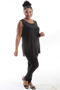 Tops Vikki Vi Jersey Black Sleeveless Shell Tunic