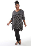 Tops Vikki Vi Jersey Polka Dot Handkerchief Tunic