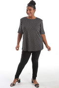 Tops Vikki Vi Jersey Polka Dot Short Sleeve Tunic