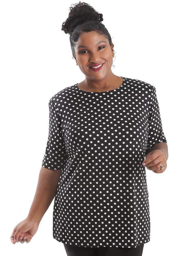 Tops Vikki Vi Jersey Polka Dot Short Sleeve Tunic