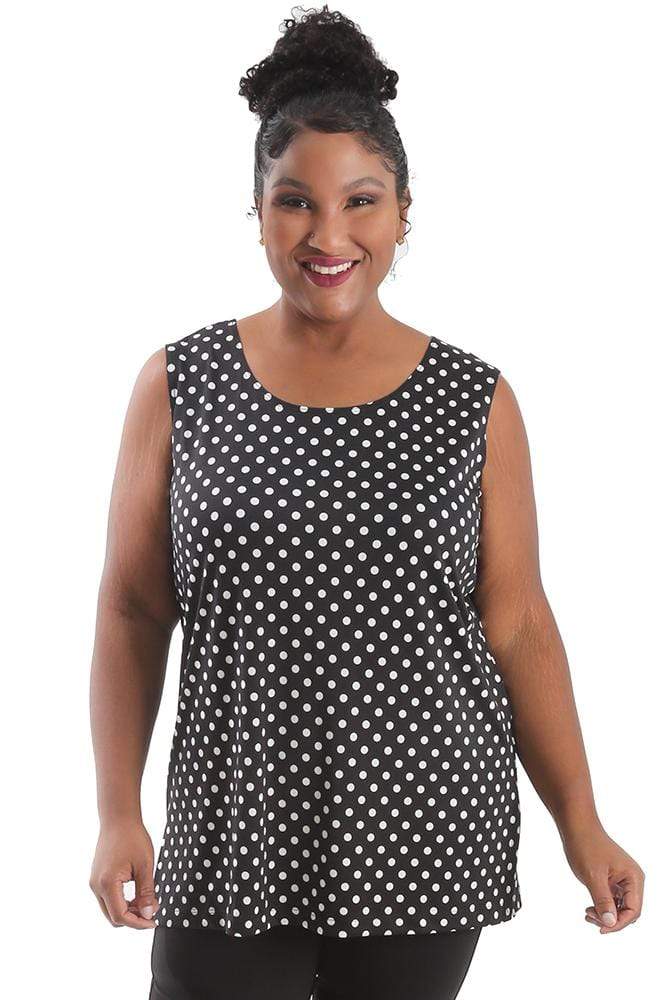 Vikki Vi Jersey Polka Dot Sleeveless Shell Tunic