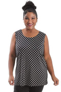 Tops Vikki Vi Jersey Polka Dot Sleeveless Shell Tunic