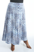 Vikki Vi Jersey Navy Tribal Maxi Skirt