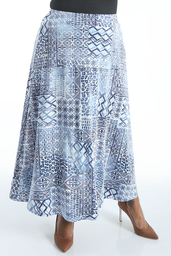 Vikki Vi Jersey Navy Tribal Maxi Skirt