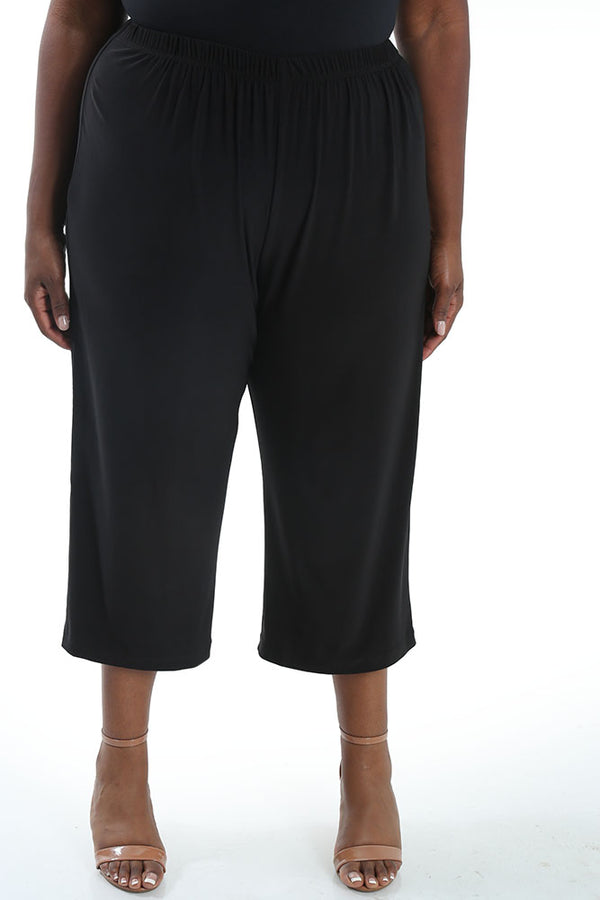 Vikki Vi Jersey Black Crop Pant