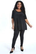 Vikki Vi Jersey Black Short Sleeve Swing Tunic
